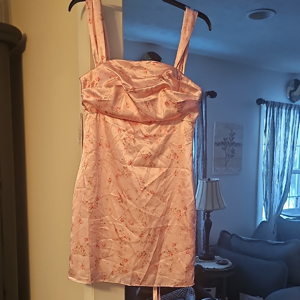 Floral Pink Dress with Straps